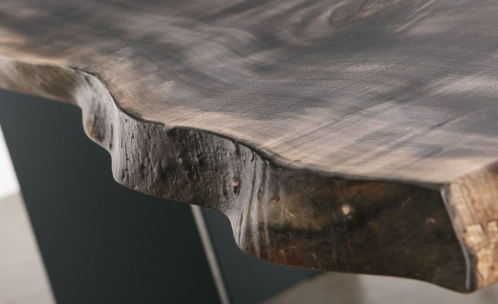Rustic live edge coffee table with natural finish