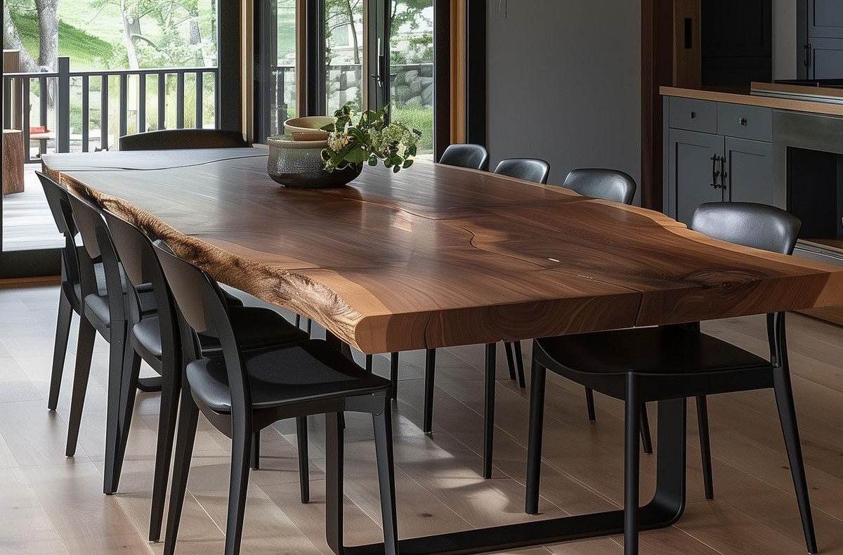 Custom live edge dining table handcrafted in Vancouver